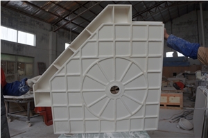 China White Marble Shower Wall Panel & Shower Tray, Artificial Marble Shower Panel & Tray