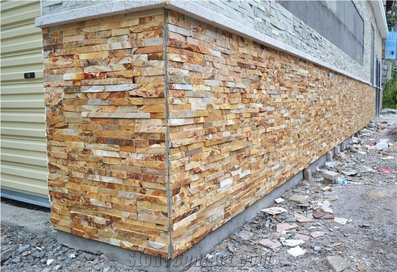 Golden Slate Cultured Stone Walling & Building