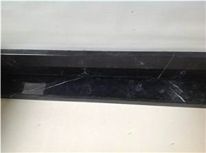 Nero Marquina Chair Rail Pencil Liners Polished Border Decos, Nero Marquina Marble Pencil Liners