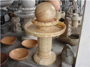 Rolling Stone Ball Water Fountain, Floating Sphere, Multicolor Marble Floating Sphere