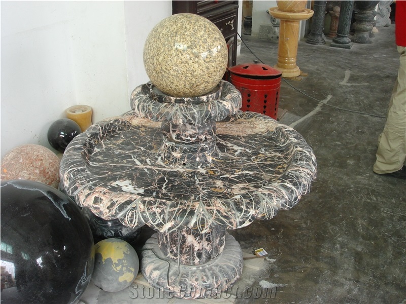 Rolling Stone Ball Water Fountain, Floating Sphere, Multicolor Marble Floating Sphere