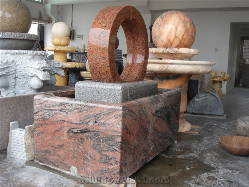 Rolling Stone Ball Water Fountain, Floating Sphere, Multicolor Marble Floating Sphere