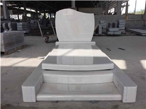 China Snow White Marble Monuments, Staturio Marble Tombstones