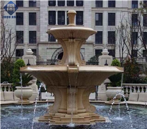China Beige Granite Garden Fountains, Exterior Fountains