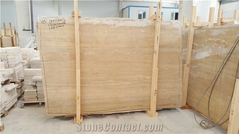 Light Travertine Cakmak Vein-Cut Filled & Honed Slabs