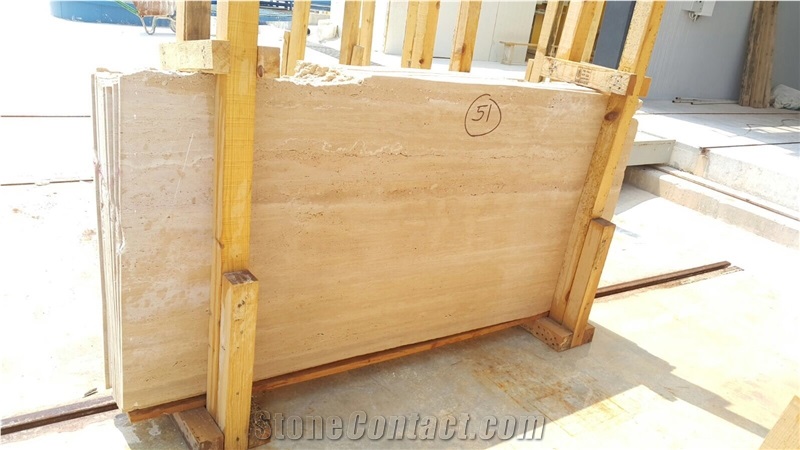 Light Travertine Cakmak Vein-Cut Filled & Honed Slabs