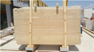 Light Travertine Cakmak Vein-Cut Filled & Honed Slabs