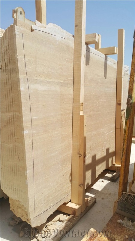 Light Travertine Cakmak Vein-Cut Filled & Honed Slabs