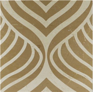 Australia Queensland Golden Beige Marble Polished Medallion Floor Tile, Home Marble Floor Design Interior Decoration Marble Price