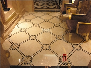 Europe Style Turkish Beige Marble Latte Beige Marble Waterjet Medallion Floor Medallion Marble Medallion Laminated Medallions