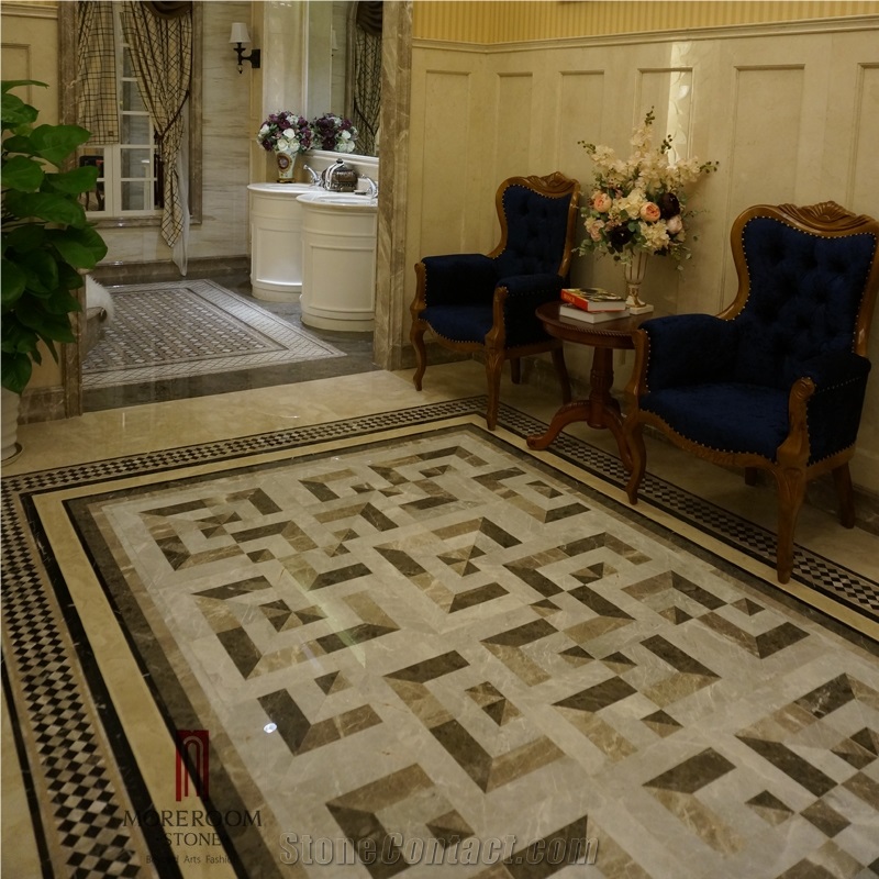 Greece Marble Price Polished Venus Grey Marble Waterjet Medallion Marble Flooring Medallion Polished Marble Carpet Medallions