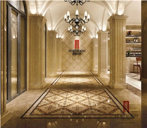 Iran Beige Marble Polished Mosaic Wall Mosaic Floor Mosaic Brick Mosaic Basket Weave Mosaic for Indoor Decoration