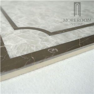 Portugal Estremoz Crystal Grey Marble Waterjet Square Medallion from Moreroom Stone