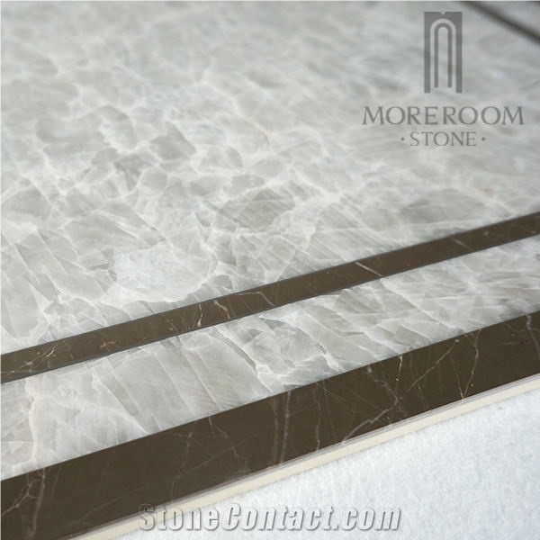 Portugal Estremoz Crystal Grey Marble Waterjet Square Medallion from Moreroom Stone