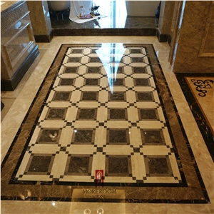 Spain Marble Tiles Price Polished Dark Emperador Marble Tiles Marble Water Jet Medallion Mosaic Medallion Floor Medallion Carpet Medallion Ceramic Backed Medallion