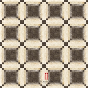 Spain Marble Tiles Price Polished Dark Emperador Marble Tiles Marble Water Jet Medallion Mosaic Medallion Floor Medallion Carpet Medallion Ceramic Backed Medallion