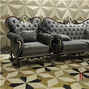 Spain Nero Margiuna Marble Carpet Medallions Floor Medallions Water Jet Medallion Square Medallions Composited Medallion, Nero Marquina Marble Carpet Medallions