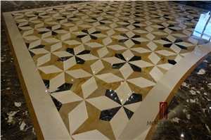 Spain Nero Margiuna Marble Carpet Medallions Floor Medallions Water Jet Medallion Square Medallions Composited Medallion, Nero Marquina Marble Carpet Medallions