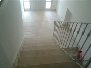 Spain Pinoso Crema Marfil Marble Marble Stair Treads and Risers Marble Stair Steps Laminate Stair Treads and Risers Staircase Designs for Marble