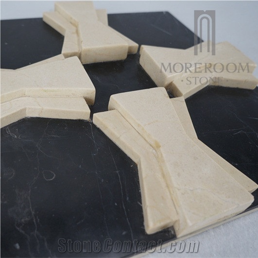 Spanish Black Marble Nero Marquina Marble Wall Tiles 3d Wall Panel Cnc Wall Panel Wall Deco Brick Composite Marble 3d Panels