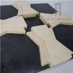 Spanish Black Marble Nero Marquina Marble Wall Tiles 3d Wall Panel Cnc Wall Panel Wall Deco Brick Composite Marble 3d Panels