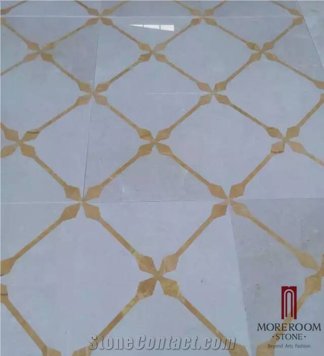 Turkey Beige Laminated Medallion, Marble Ultraman & Golden Onyx Marble Water Jet Medallion Floor Medallion Carpet Medallion Laminated Medallion for Floor Design