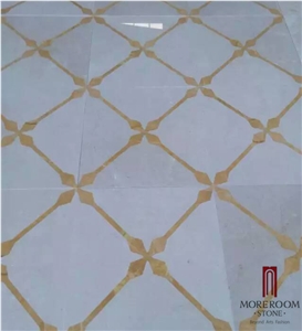 Turkey Beige Laminated Medallion, Marble Ultraman & Golden Onyx Marble Water Jet Medallion Floor Medallion Carpet Medallion Laminated Medallion for Floor Design