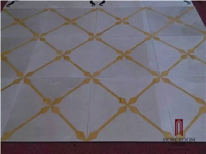 Turkey Beige Laminated Medallion, Marble Ultraman & Golden Onyx Marble Water Jet Medallion Floor Medallion Carpet Medallion Laminated Medallion for Floor Design