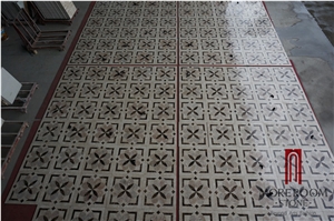 Turkey Beige Marble Composited Marble Waterjet Medallion Marble Floor Flowers Wate -Jet Marble Designs Turkish Marble Price