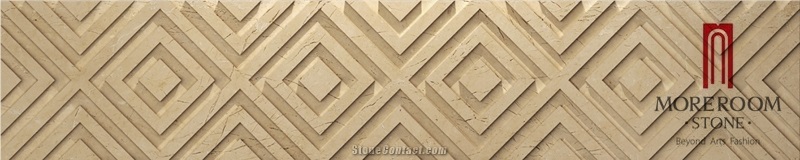 Turkey Beige Marble Latte Beige Marble Border Cnc Marble Skirting Wall Faux Stone 3d Marble Border Decos