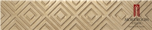 Turkey Beige Marble Latte Beige Marble Border Cnc Marble Skirting Wall Faux Stone 3d Marble Border Decos