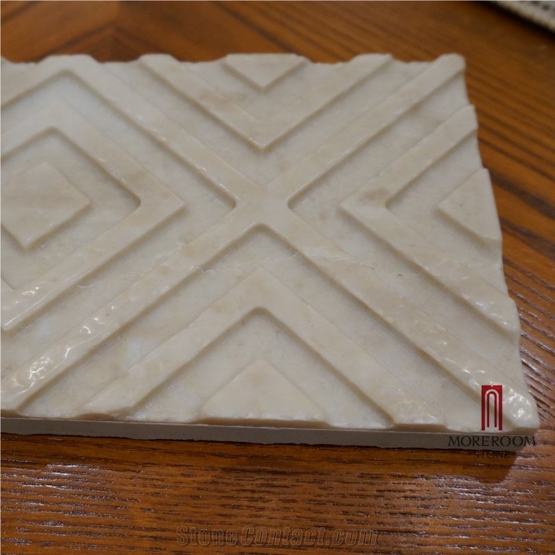 Turkey Beige Marble Latte Beige Marble Border Cnc Marble Skirting Wall Faux Stone 3d Marble Border Decos