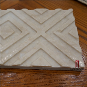 Turkey Beige Marble Latte Beige Marble Border Cnc Marble Skirting Wall Faux Stone 3d Marble Border Decos