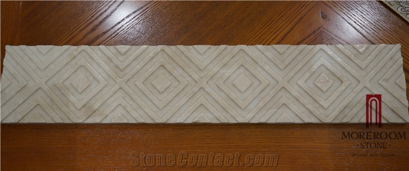 Turkey Beige Marble Latte Beige Marble Border Cnc Marble Skirting Wall Faux Stone 3d Marble Border Decos