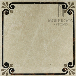 Turkey Callıca Koyu Karamanlı Ilcesi Bai Yulan Beige Marble Think Stone Panel With Ceramic Backed Medallion