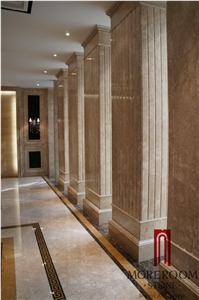 Turkey Cappuccino Light Marble Columns Architectural Columns Sculptured Columns Roman Columns Villa and Hotel Decor