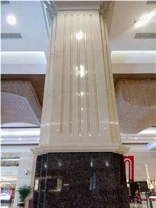 Turkey Cappuccino Light Marble Columns Architectural Columns Sculptured Columns Roman Columns Villa and Hotel Decor