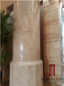 Turkey Cappuccino Light Marble Columns Architectural Columns Sculptured Columns Roman Columns Villa and Hotel Decor