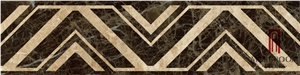 Turkey Cappucino Marble Dark Emperador Marble Border Skirting Border Decos