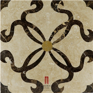 Turkey Cappucino Marble Spain Dark Emperador Marble Flooring Tiles Water Jet Medallion Ceramic Backed Medallion Marble Floor Medallion Marble Stone Tiles