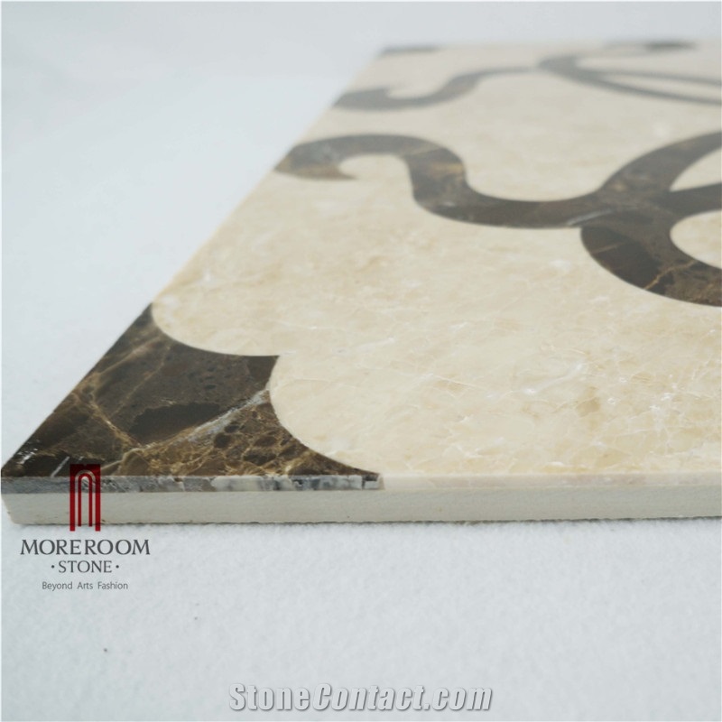 Turkey Cappucino Marble Spain Dark Emperador Marble Flooring Tiles Water Jet Medallion Ceramic Backed Medallion Marble Floor Medallion Marble Stone Tiles