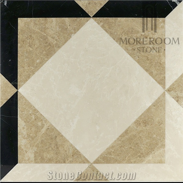 Turkey Emperador Light Marble Waterjet Medallion Cutting Design Aluminum Laminated Marble Panel