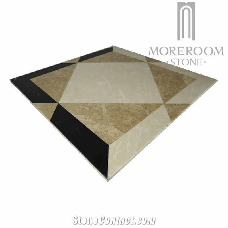 Turkey Emperador Light Marble Waterjet Medallion Cutting Design Aluminum Laminated Marble Panel