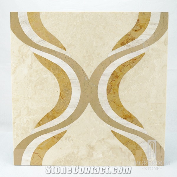 Turkey Feslikan Oscar Beige Marble Laminate Tile Polished Marble Flooring Modern Design Thin Laminated Water-Jet Medallions Turkish Marble Price