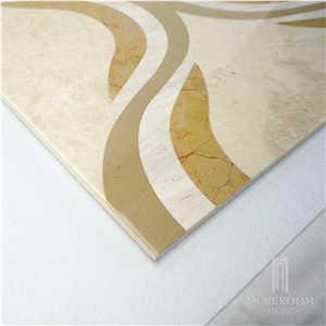Turkey Feslikan Oscar Beige Marble Laminate Tile Polished Marble Flooring Modern Design Thin Laminated Water-Jet Medallions Turkish Marble Price