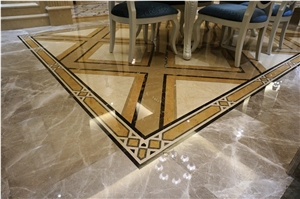 Turkey Golden Rose Marble Border, Marble Skirtings, Water Jet Marble Border,Marble Flooring Decos