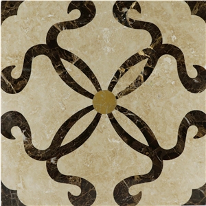 Turkey Hacilar Cappucino Beige Marble Waterjet Medallions Floor Tiles, Water Jet Marble Designs, Marble Floor Design Pictures, Natural Marble Price