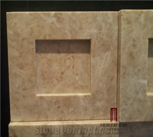 Turkish Beige Marble Cappuccino Marble Stone Tiles 3d Wall Panels Cnc Stone Tiles Walling Tiles for Background Decoration