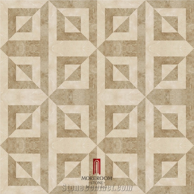 Turkish Marble Tiles Burdur Beige Marble Cappuccino Marble Tiles Water Jet Marble Medallion Floor Medallion Laminated Marble Tiles Polished Marble Floor Tile Design