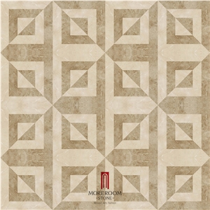 Turkish Marble Tiles Burdur Beige Marble Cappuccino Marble Tiles Water Jet Marble Medallion Floor Medallion Laminated Marble Tiles Polished Marble Floor Tile Design